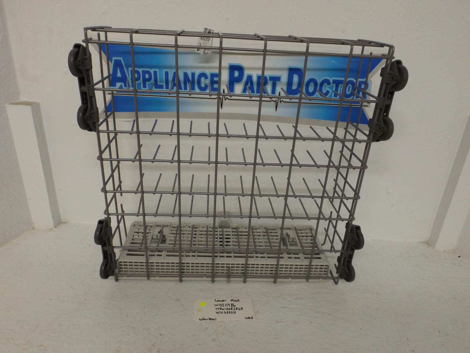 Whirlpool Dishwasher W10311986 WPW10082868 W11158802 Lower Rack Used Whirlpool Dishwasher W10311986 WPW10082868 W11158802 Lower Rack Used